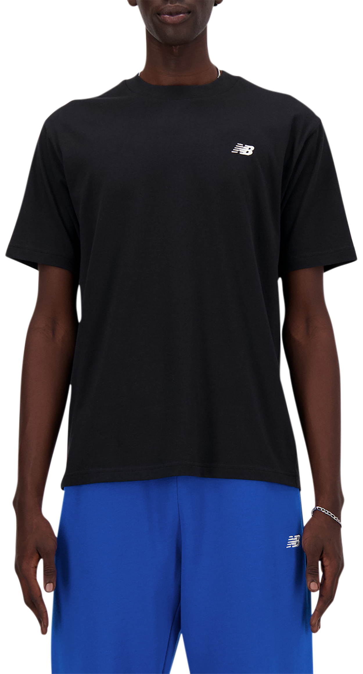 Tee-shirt avec un col rond et des manches courtes New Balance en coton noir