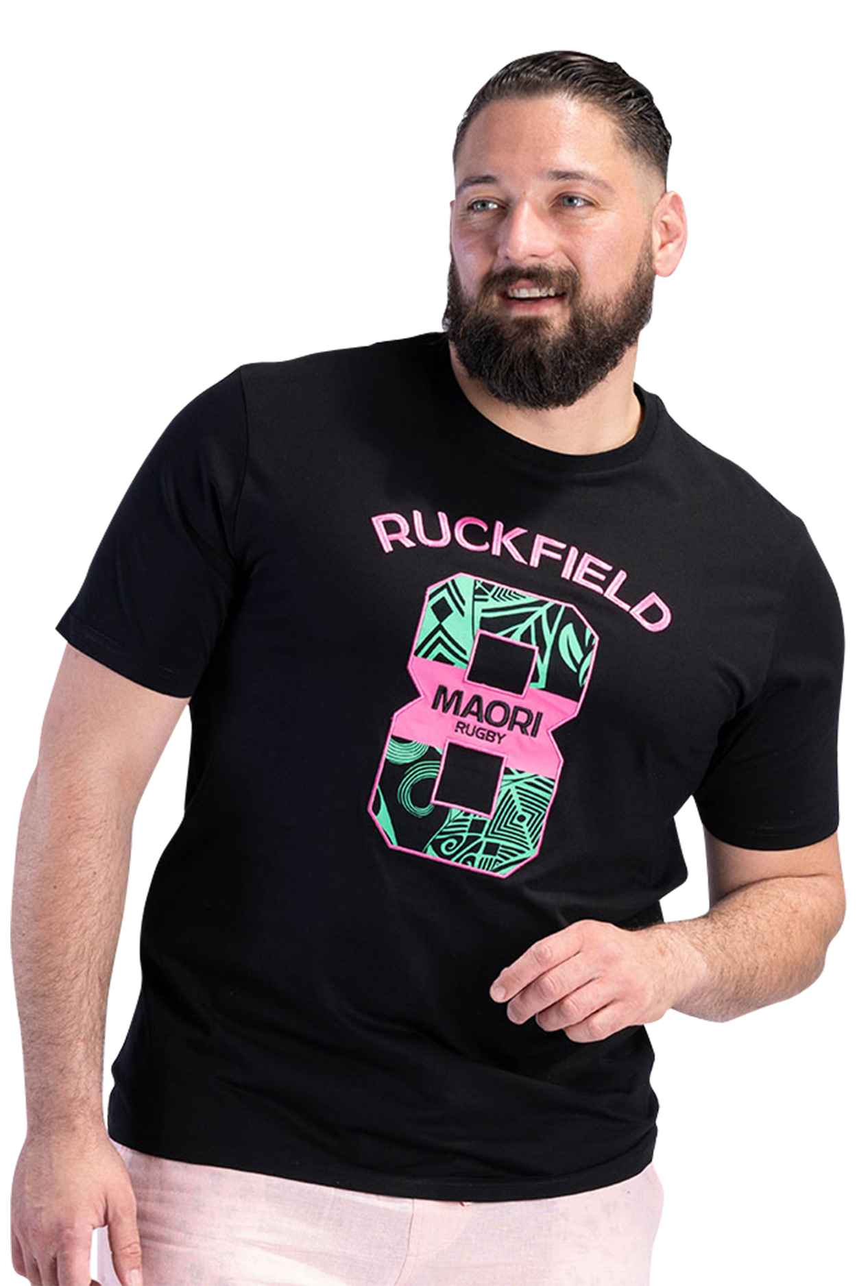 tee-shirt avec un col rond et des manches courtes ruckfield en coton noir