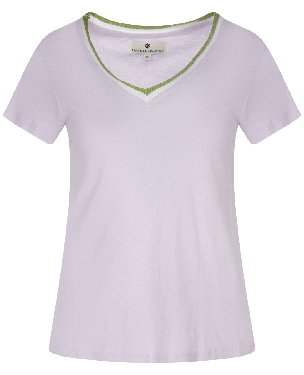 tee-shirt avec un col v et une coupe droite femme freeman lilas