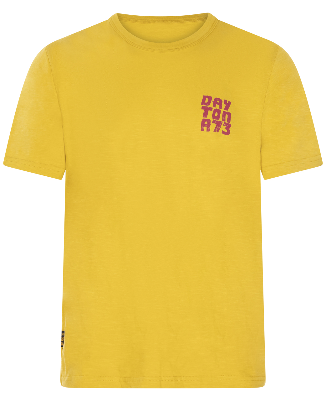 t-shirt manches courtes et col rond daytona en coton jaune