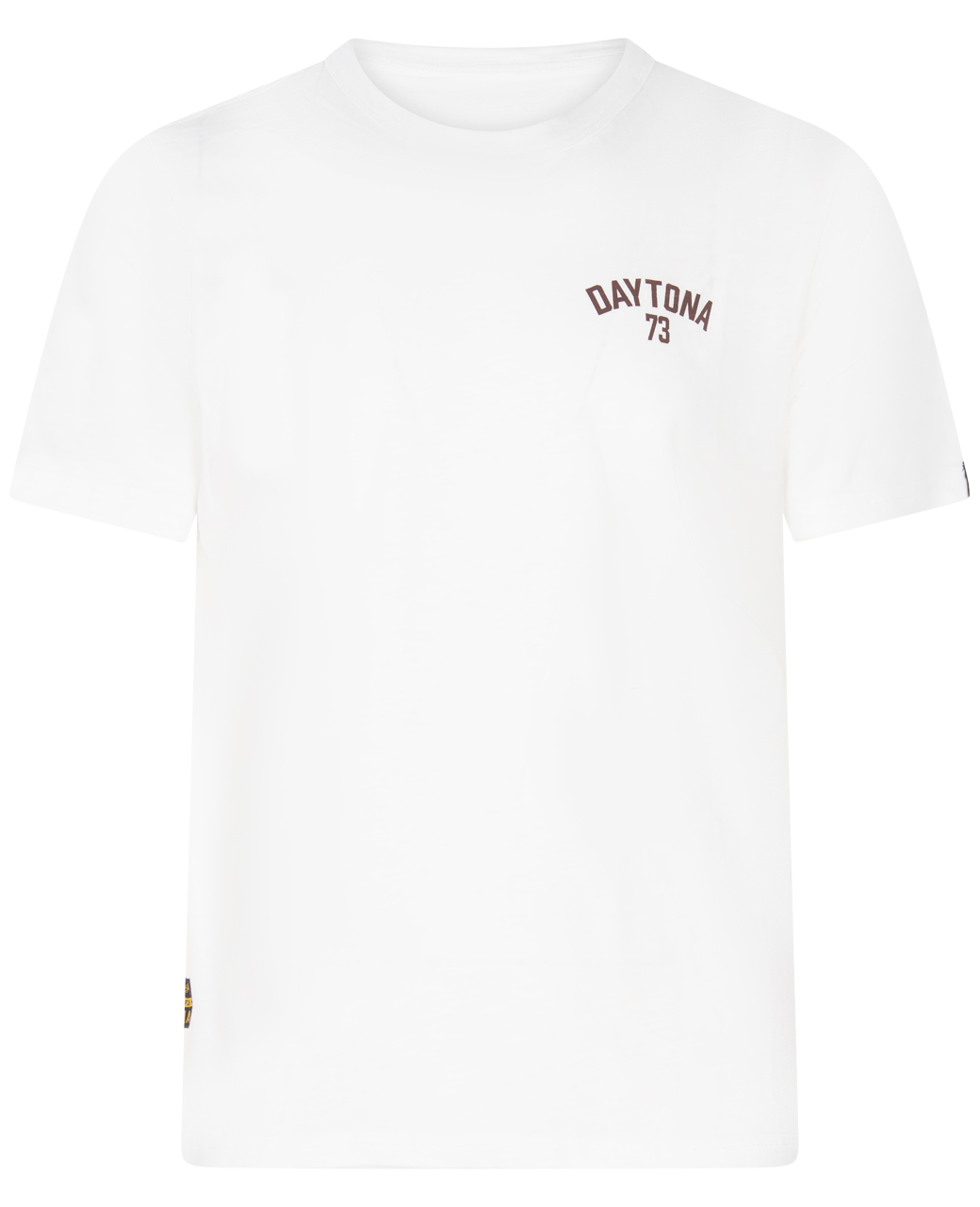 t-shirt manches courtes et col rond daytona en coton blanc