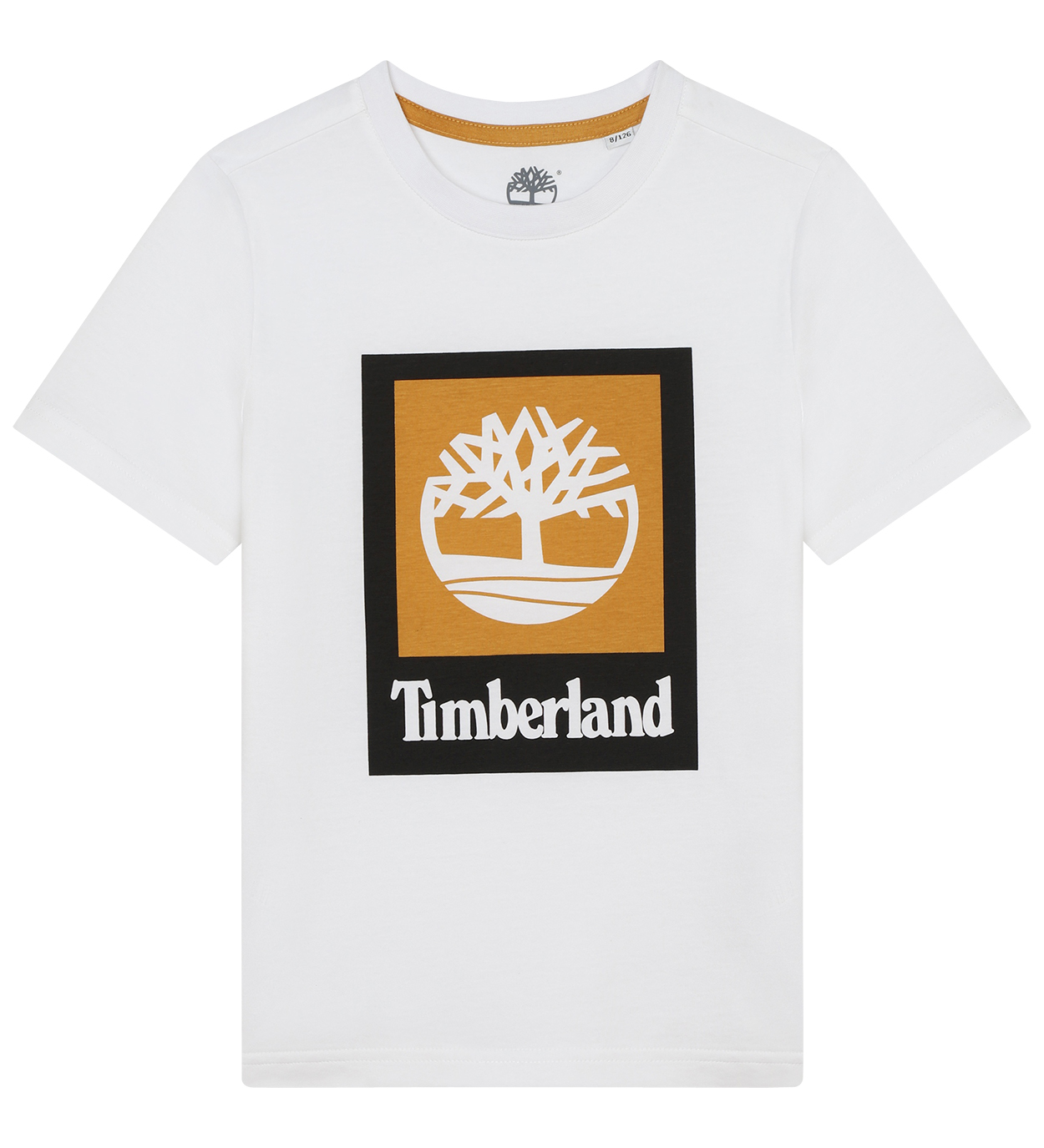 T-shirt Junior Garçon Timberland coton avec manches courtes et col rond blanc