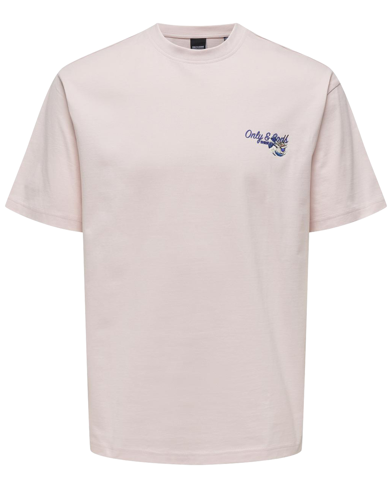 t-shirt only&sons coton avec manches courtes et col rond rose