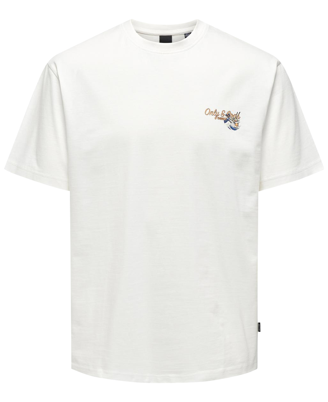 t-shirt only&sons coton avec manches courtes et col rond blanc