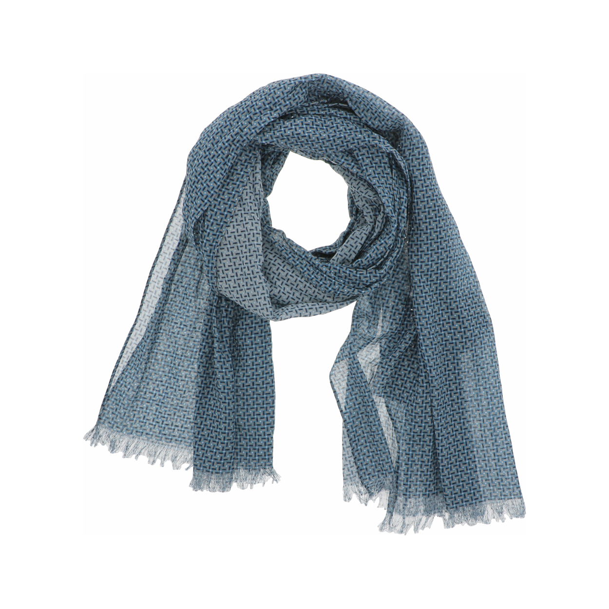 foulard delahaye en coton bleu