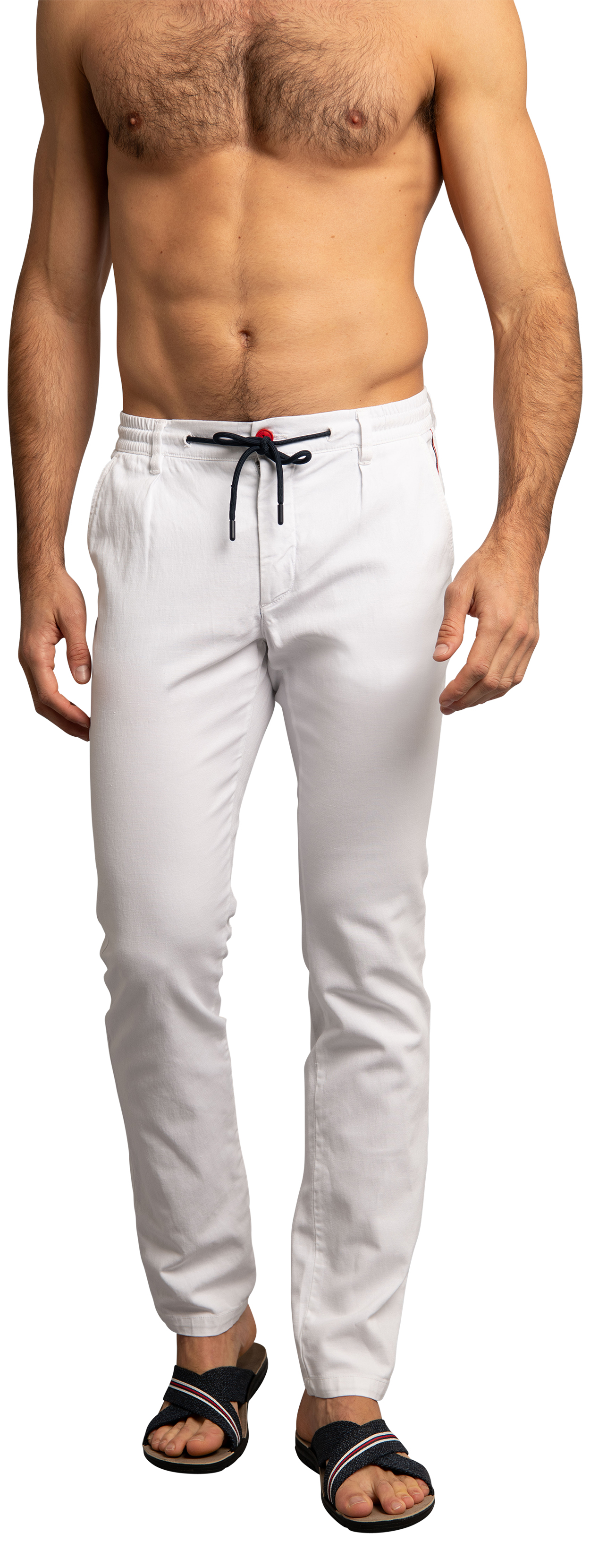 pantalon delahaye coton mélangé blanc