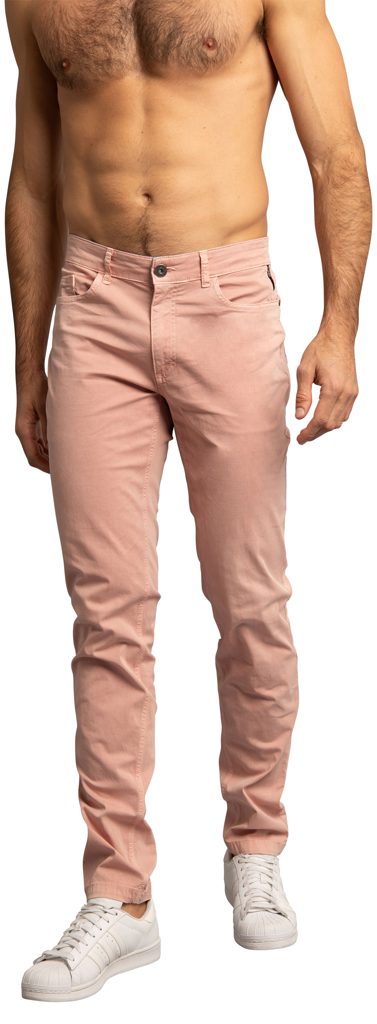 pantalon delahaye coton rose
