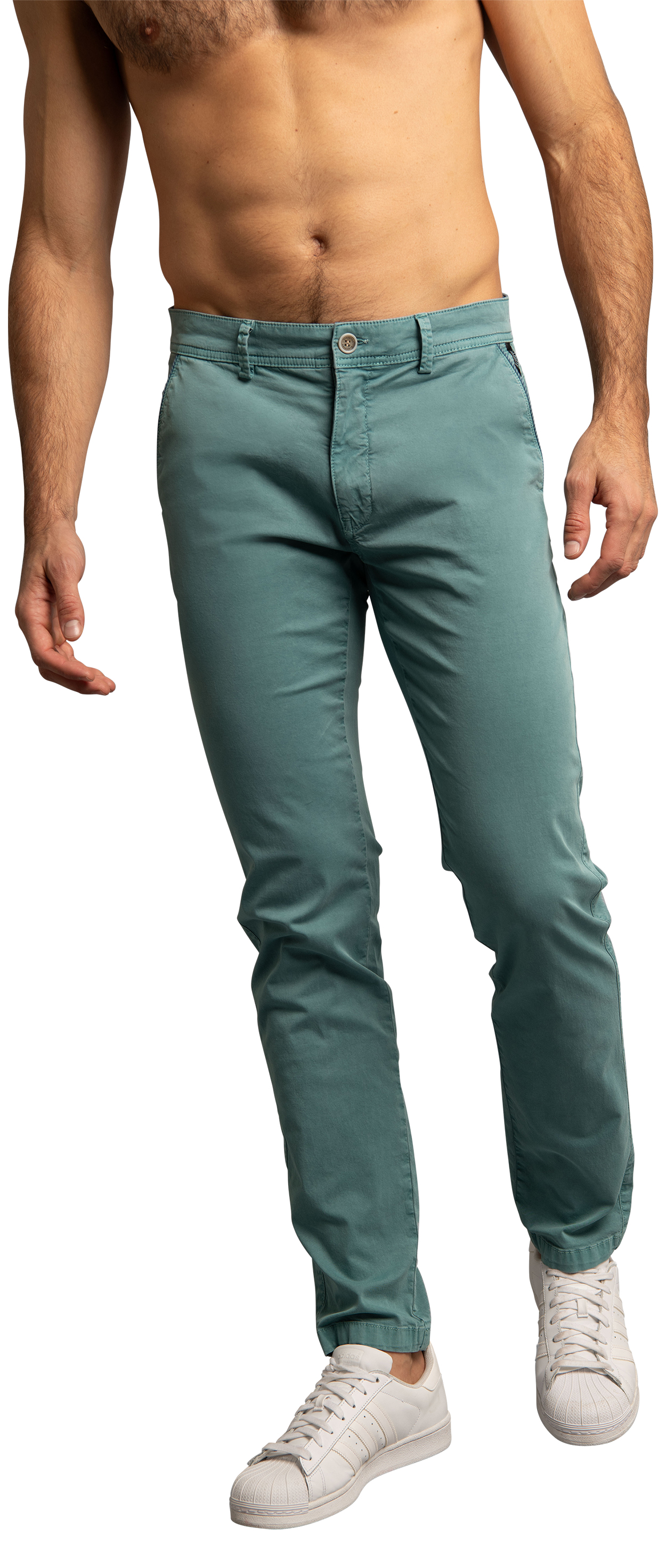 pantalon delahaye coton vert d'eau