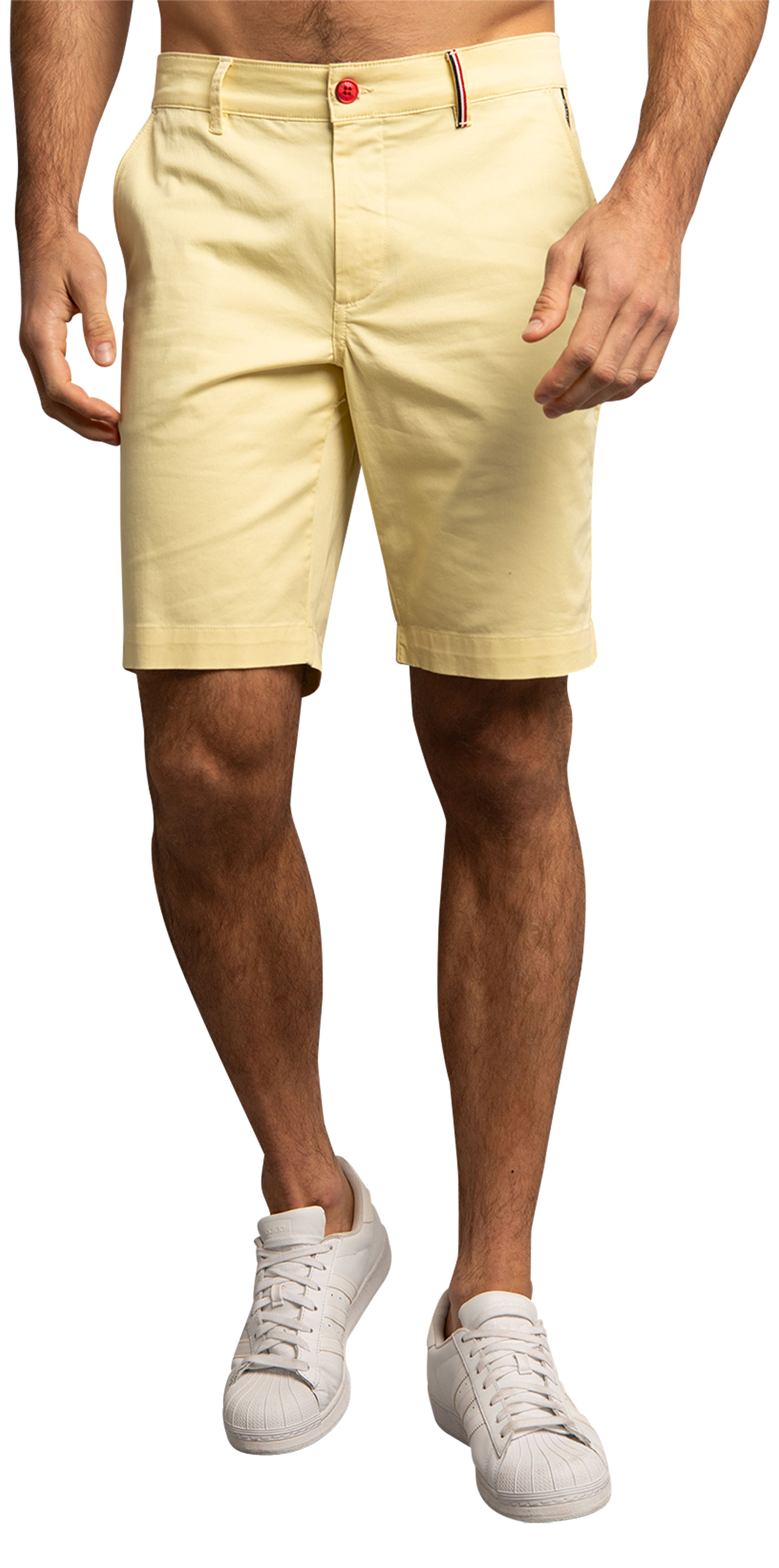 short avec des poches delahaye en coton jaune