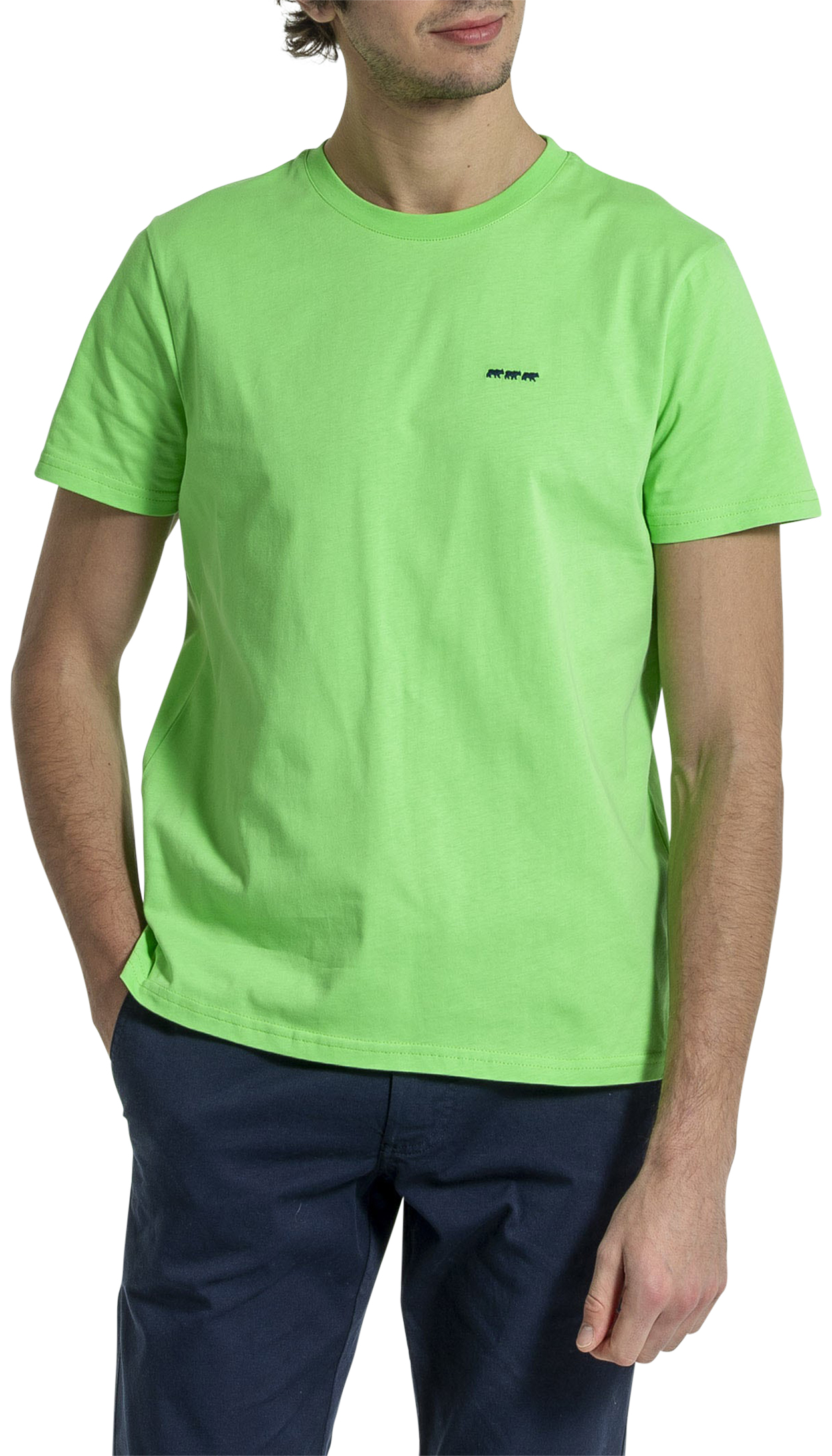t-shirt mise au green en coton biologique avec et col rond vert
