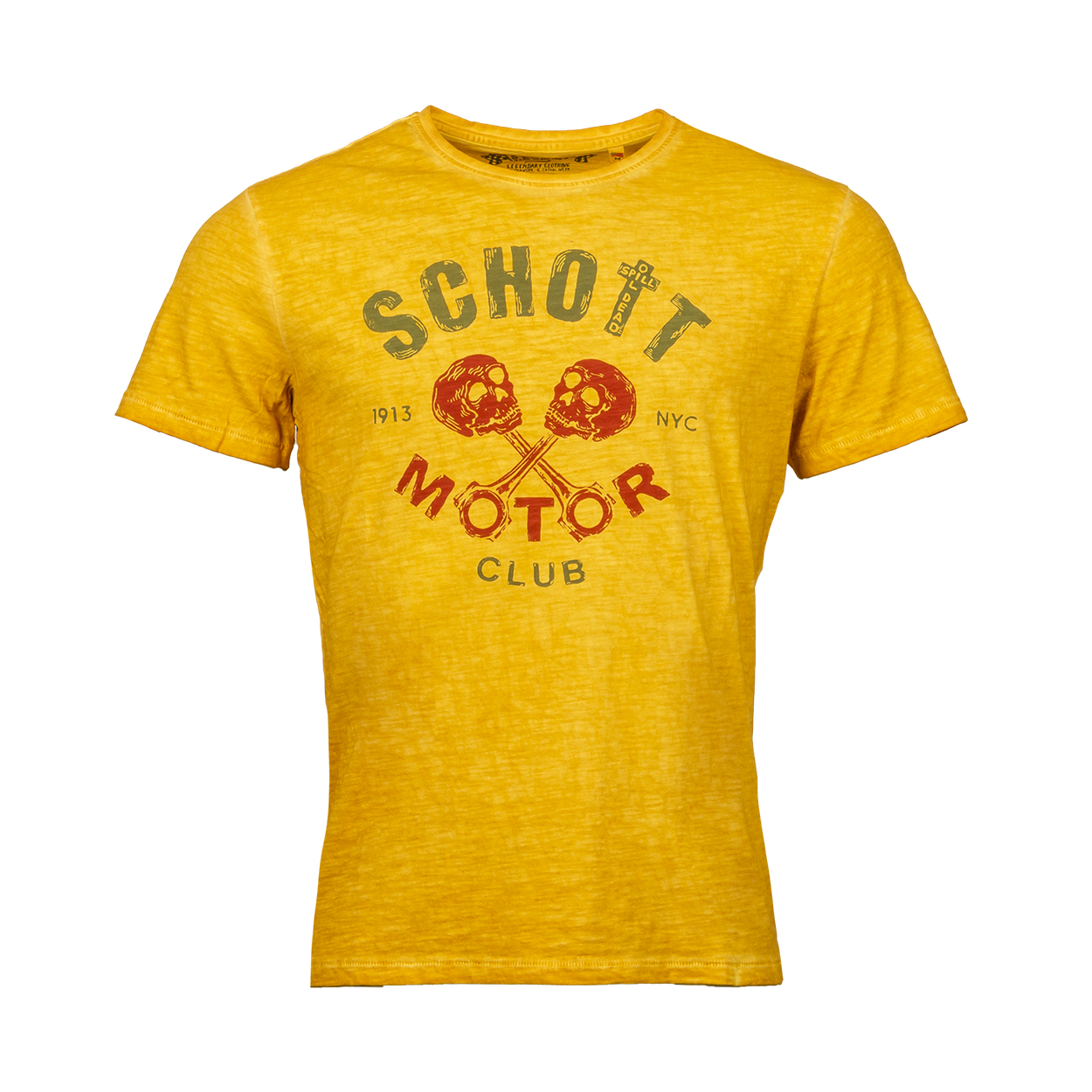 Tee-shirt col rond Schott NYC en coton jaune