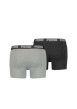 Thumbnail Lot de 2 boxer en coton anthracite et noir à bande élastiquée brodée - Image 2