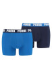 Thumbnail Lot de deux boxers bleus unis avec tailles élastiquées marine et marque blanche