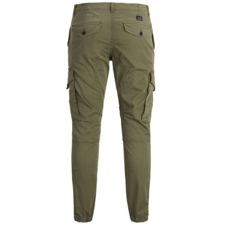 Pantalon cargo kaki uni avec une coupe ample...