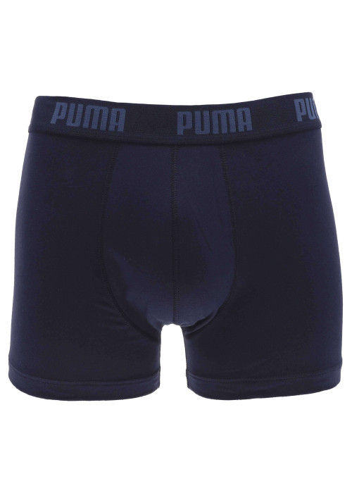 Lot de 2 boxer marine unis à bande élastiquée brodée à la taille