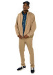 Thumbnail Pantalon chino beige uni en coton avec une coupe droite et 4 poches