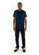 Thumbnail T-shirt bleu uni avec une coupe droite un col rond et des manches courtes