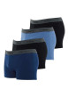Thumbnail Lot de 4 boxers multicolores en coton unis avec tailles élastiquées grises et marque - Image 2