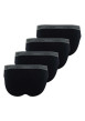 Thumbnail Lot de 4 slips noirs en coton unis avec taille élastiquée grise - Image 2