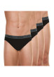 Thumbnail Lot de 4 slips noirs en coton unis avec taille élastiquée grise - Image 3