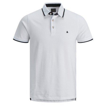 Polo blanc uni en coton avec une coupe droite...