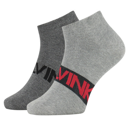 Lot de 2 paires de chaussettes mi-hautes grises...