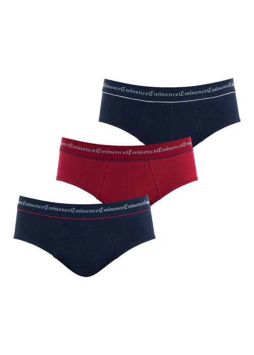 Lot de 3 slips en coton multicolores unis avec une coupe fermée