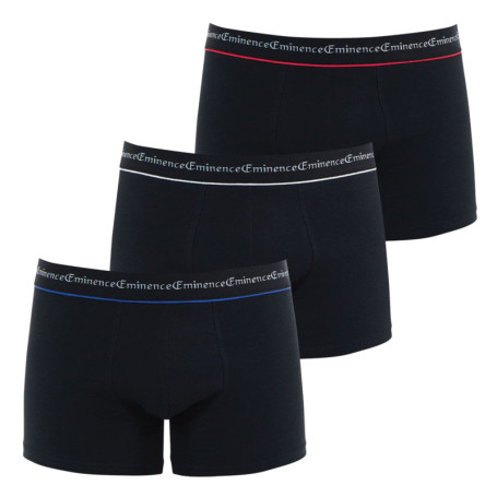 Lot de 3 boxers en coton noires unis avec une...