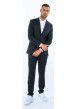 Thumbnail Pantalon noir uni à coupe droite et à fermeture zippée boutonnée - Image 4