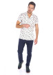 Thumbnail Pantalon Chino bleu uni à coupe droite et fermeture zippée boutonnée