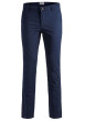 Thumbnail Pantalon Chino bleu uni à coupe droite et fermeture zippée boutonnée - Image 2