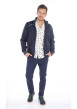 Thumbnail Pantalon Chino bleu uni à coupe droite et fermeture zippée boutonnée - Image 5