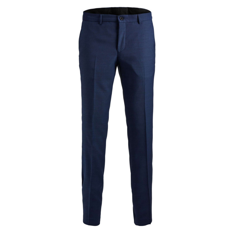 Premium By Jack & Jones - Pantalon Chino Bleu Avec Une Coupe Droite à Fermeture Zippée Boutonnée - Bleu