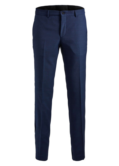 Pantalon Chino bleu avec une coupe droite à fermeture zippée boutonnée