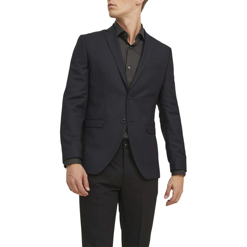 Premium By Jack & Jones - Veste De Costume Noire Unie à Col Cranté Et Fermeture Boutonnée - Noir