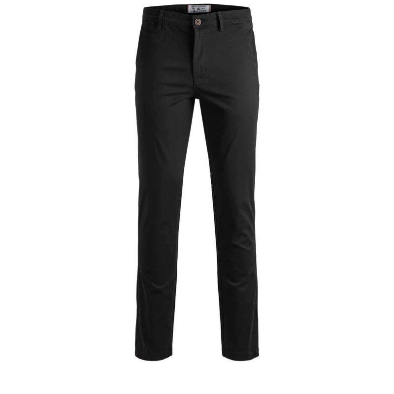 Premium By Jack & Jones - Chino Noir Uni En Coton Avec Une Coupe Droite Et Des Poches à L'italienne - Noir
