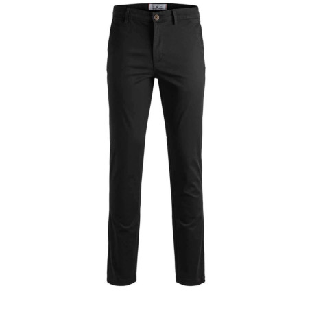 Chino noir uni en coton avec une coupe droite...