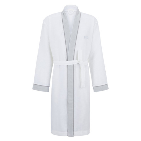 Peignoir blanc en coton tissu effet...
