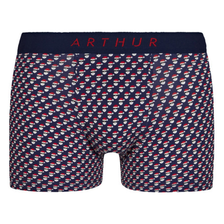 Boxer marine fantaisie en coton moulant
