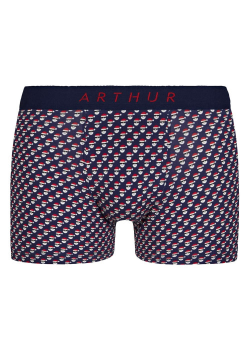 Boxer marine fantaisie en coton moulant