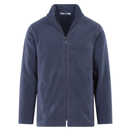 Veste d'intérieur longue grise en velours col...