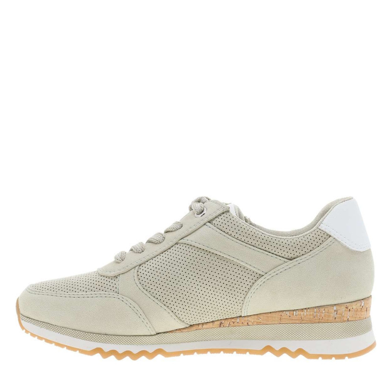 Marco Tozzi - Baskets Running Kaki à Talon Compensé Bas Avec Des Lacets Et Un Zip Latéral - Vert Marco Tozzi - Baskets Running Kaki à Talon Compensé Bas Avec Des Lacets Et Un Zip Latéral - Vert
