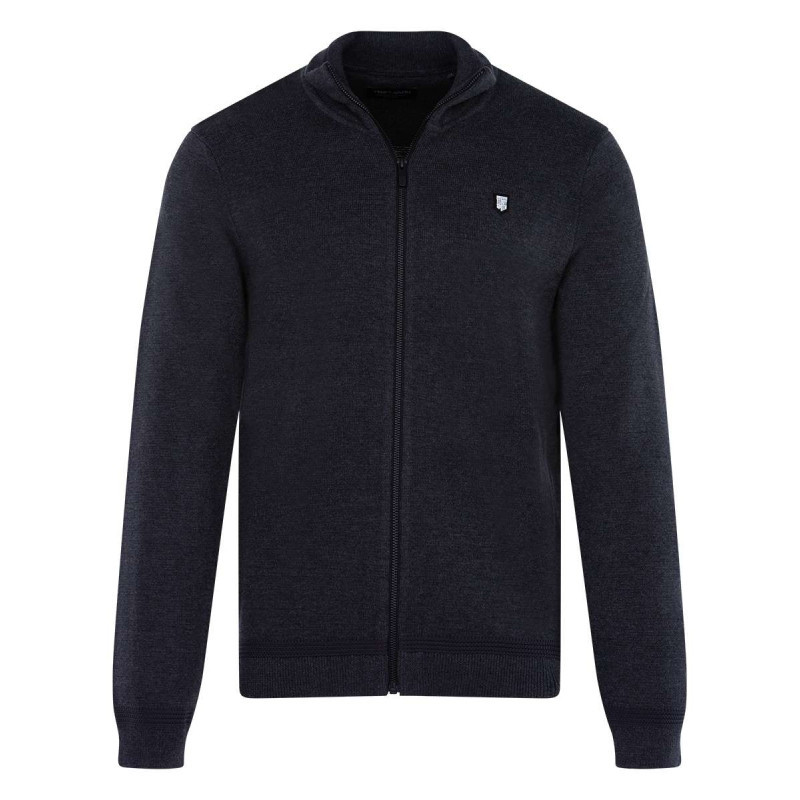 Teddy Smith - Gilet Anthracite Uni 100% Coton Coupe Régular Avec Un Col Cheminée - Gris Teddy Smith - Gilet Anthracite Uni 100% Coton Coupe Régular Avec Un Col Cheminée - Gris