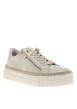 Thumbnail Tennis blanches à talon plateau avec des lacets plats et un zip - Image 3