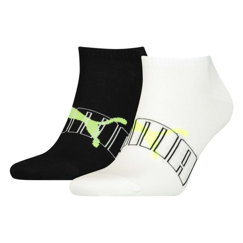 Puma - Lot De 2 Paires De Chaussettes Puma En Coton Mélangé Stretch Bicolore Logotypées - Noir