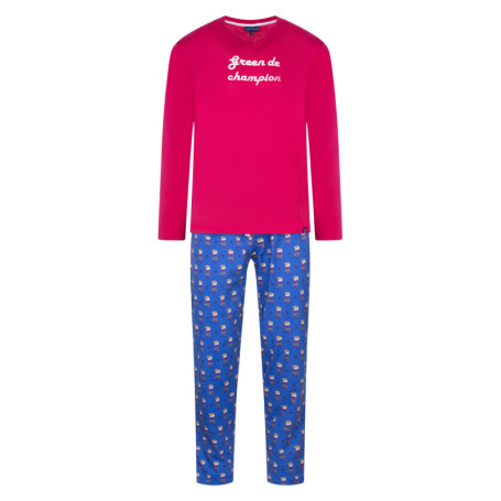 Pyjama multicolore à imprimés en coton