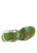 Thumbnail Nu-pieds en cuir vert à semelle compensé et à bandes auto-agrippantes - Image 4