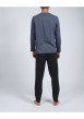 Thumbnail Pyjama long anthracite en coton - Image 3