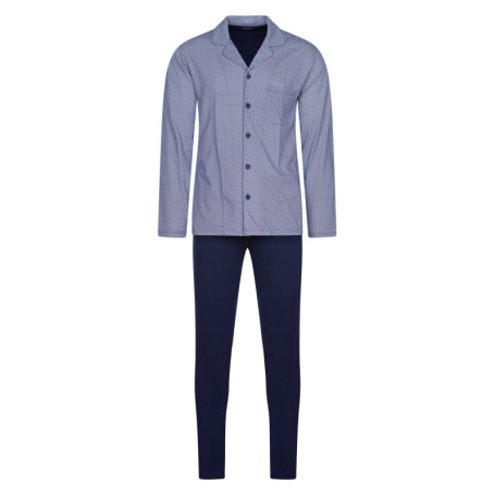 Pyjama long Ramatuelle marine en coton coupe...