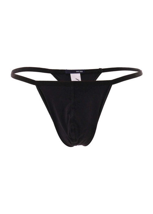 String Plume anthracite uni avec ceinture élastiquée